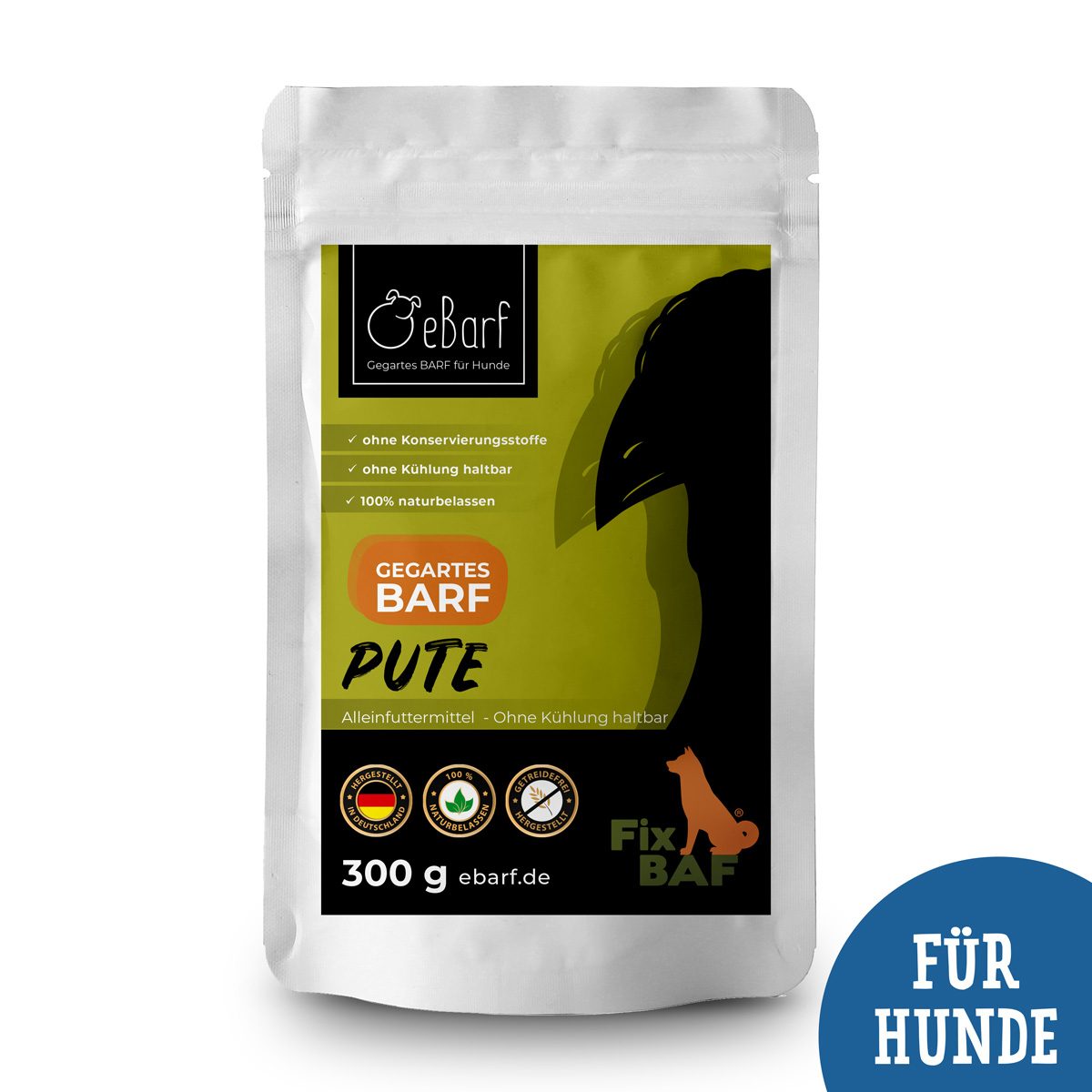 Nassfutter Komplettmenü Pute für Hunde