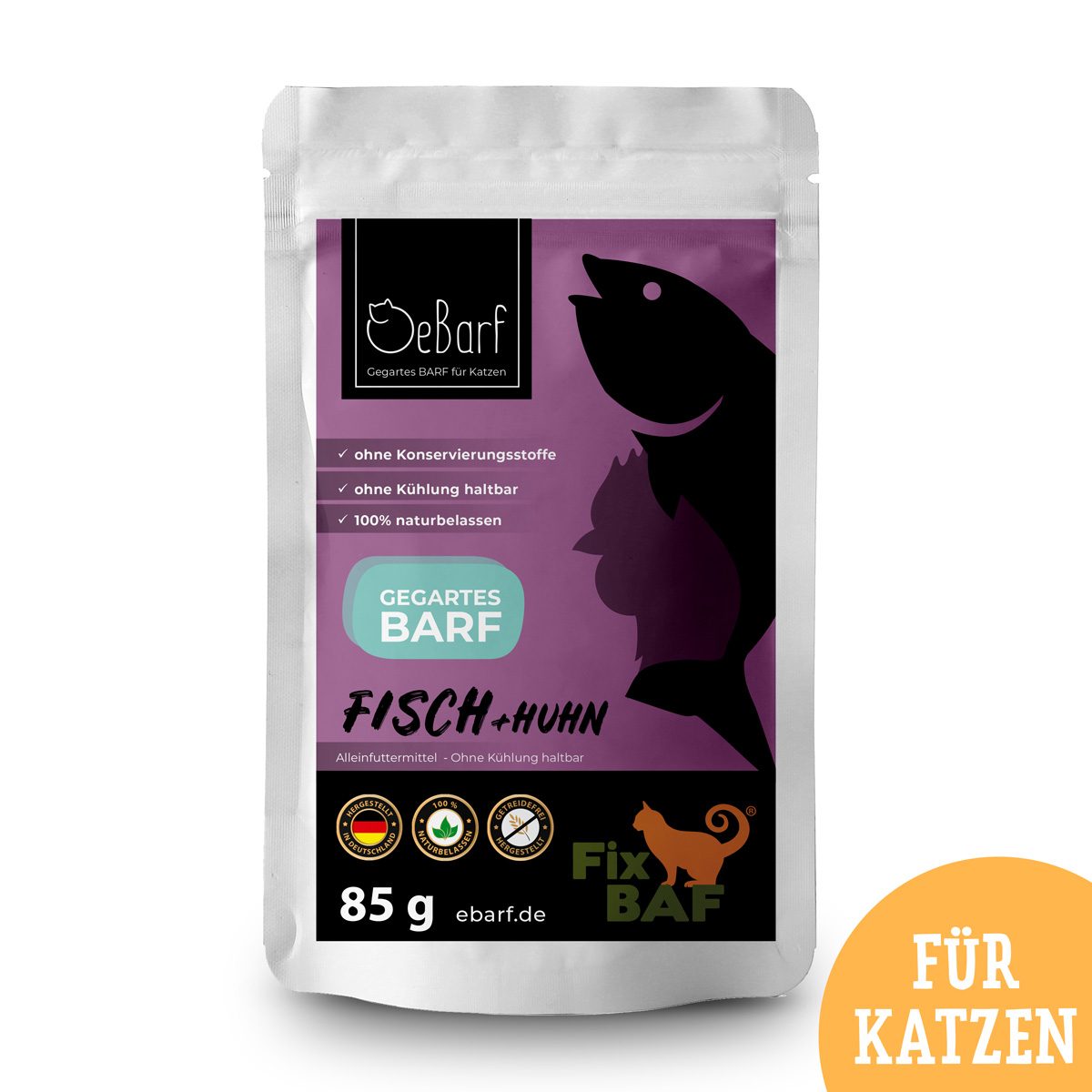 Nassfutter Komplettmenü Fisch & Huhn für Katzen