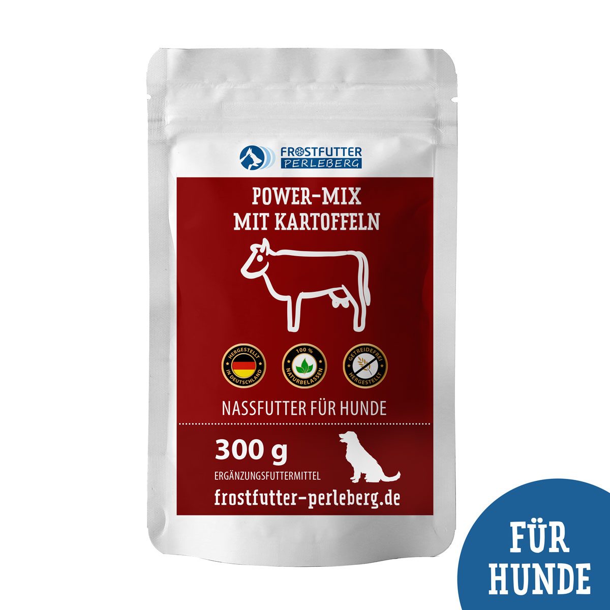 Nassfutter mit 80 % Rindfleisch und 20 % Kartoffeln