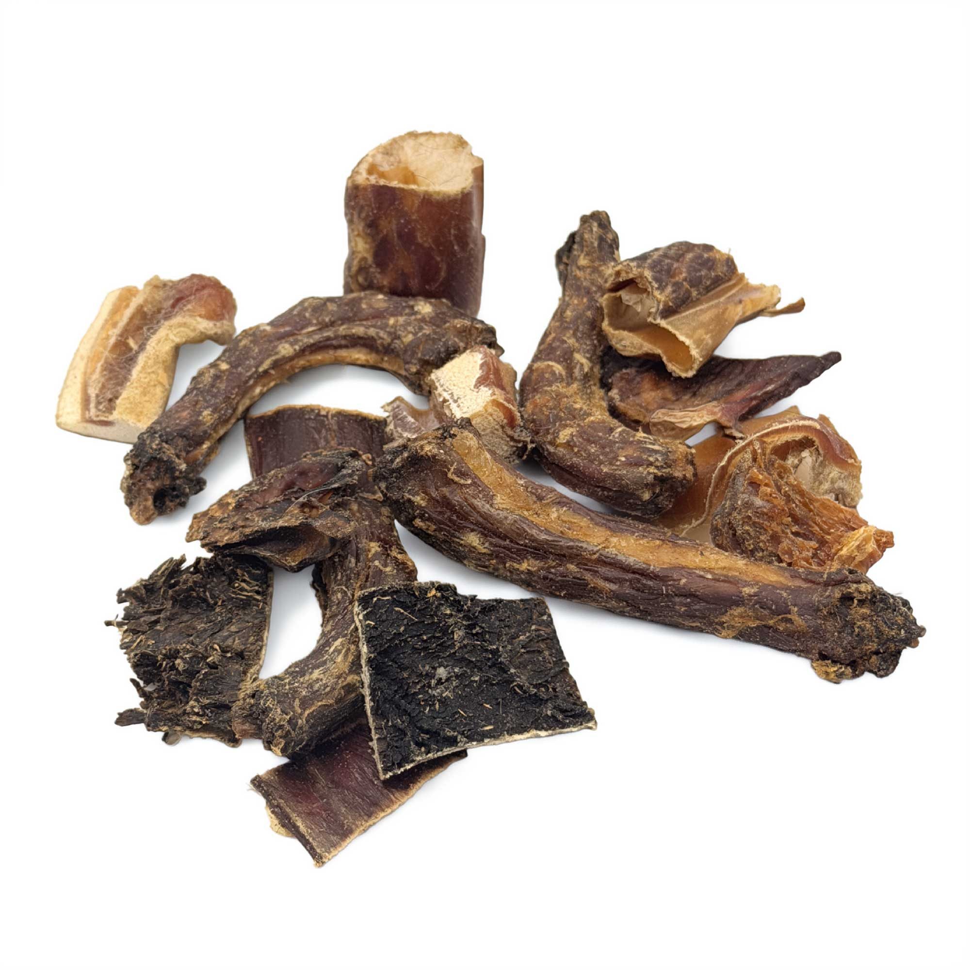 Kauartikel-Mix für Hunde | Dörrfleisch von Rind und Pute | 100 % natürlich